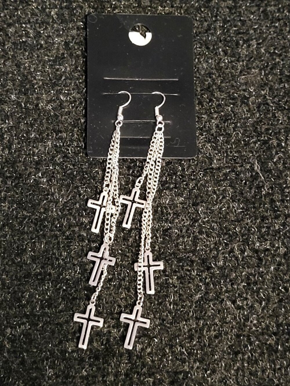 ⚡ 3/$20⚡*NEW* HOT TOPIC Silver Dangling Crosses Earrings